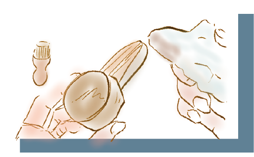 革の保湿と保護のイラスト