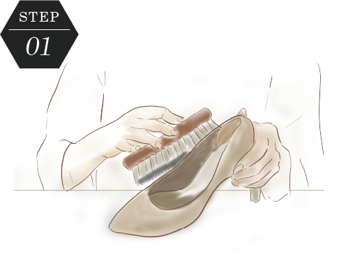 ブラッシングをするイラスト