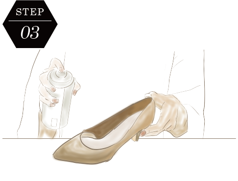 防水スプレーをかけるイラスト