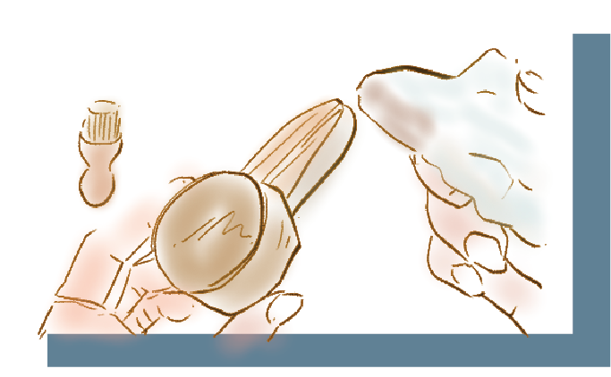 革の保湿と保護のイラスト