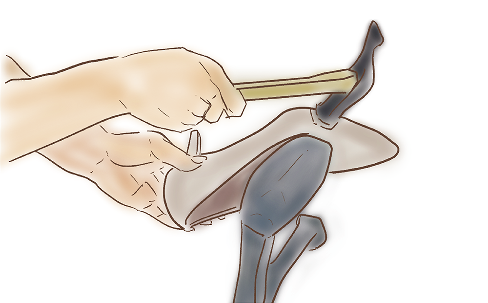 革をほぐすイラスト